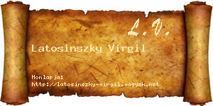 Latosinszky Virgil névjegykártya